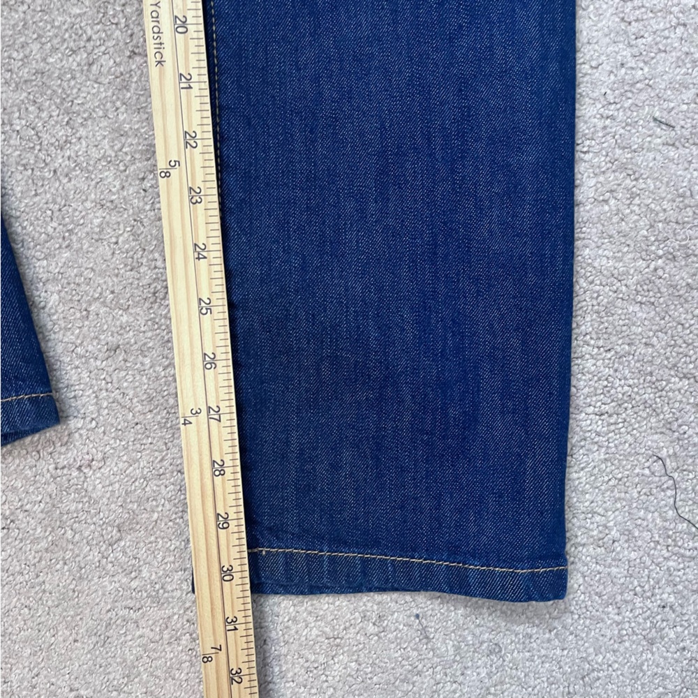 Leandra Medine X Mango Button Fly Dark Denim Jeans Women’s 4 Straight Hi Rise - Picture 12 of 14